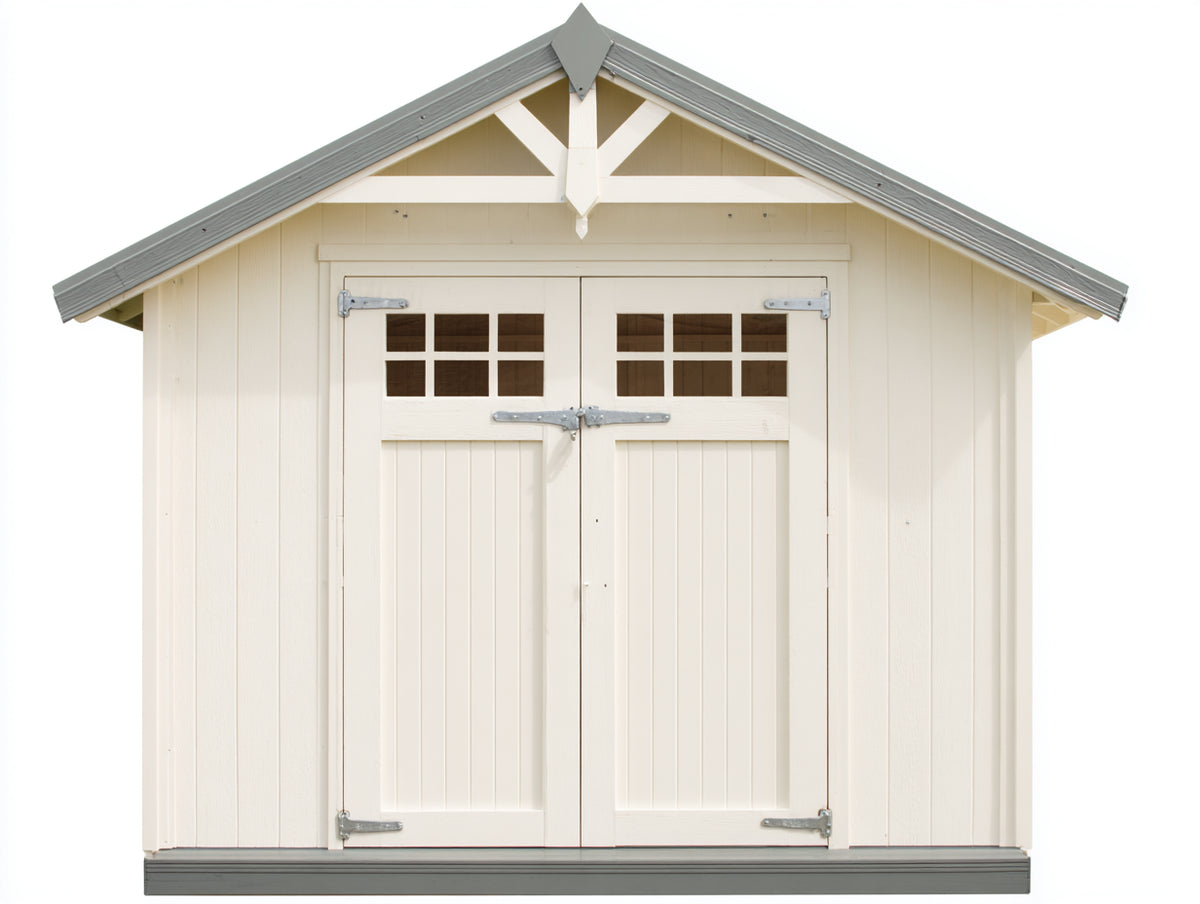 Gartenhaus Holz 250x200x220 cm Weiß - Klassisches Design mit Doppeltür
