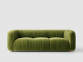 Gerades Sofa Samtstoff 240x95x80 cm Grün - Modernes Design mit weicher Polsterung