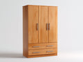 Kleiderschrank 120x55x190 cm aus Holzwerkstoff in Natur - 3 Türen und 2 Schubladen im modernen Design