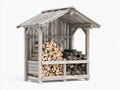 Kaminholzregal aus Holz mit Dach 180 x 60 x 200 cm - Großes Brennholzregal für Garten und Außenbereich