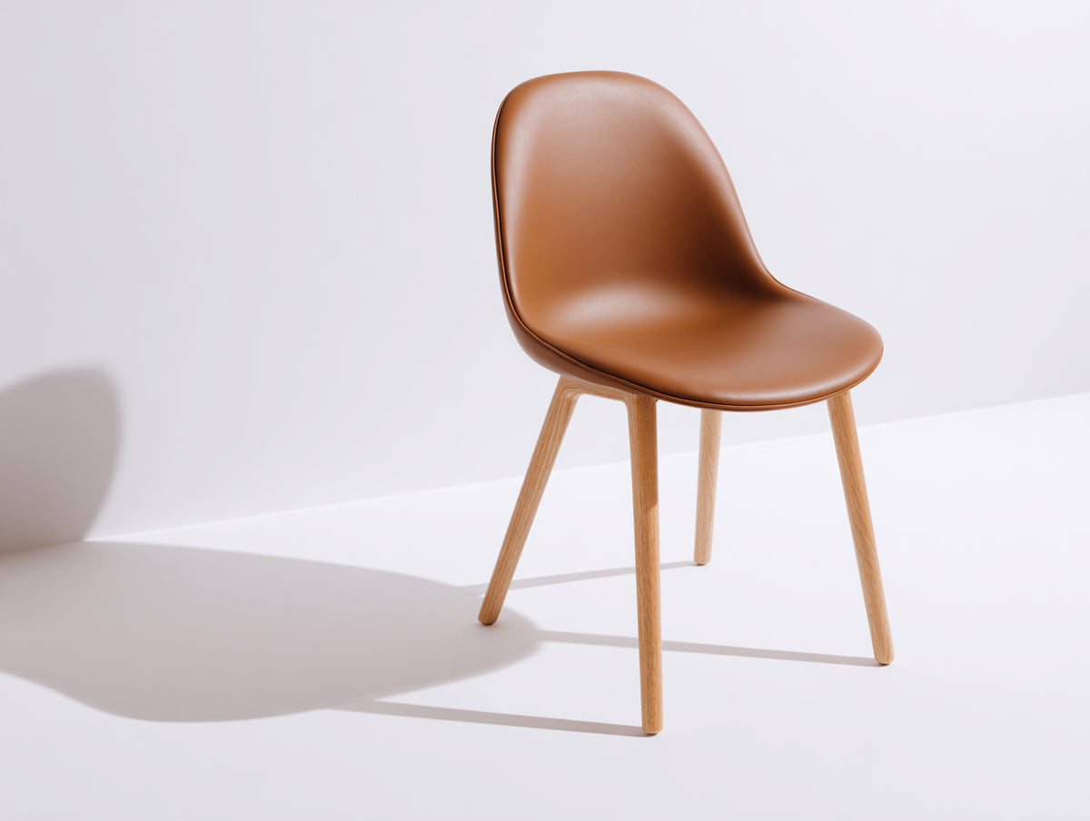 Esszimmerstuhl Kunstleder 55x60x85 cm Braun - Modernes Design mit Holzbeinen