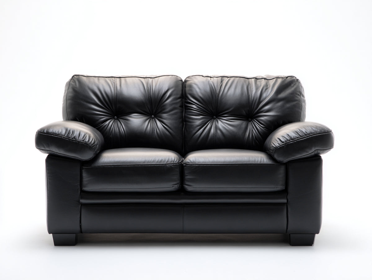 Gerades Ledersofa mit 3 Sitzplätzen 220 x 95 x 85 cm - Modernes Polstersofa aus Leder für Wohnzimmer und Loungebereich