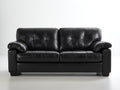 Gerades Sofa Echtleder 230x95x85 cm Schwarz - Modernes Design mit gepolsterter Rückenlehne