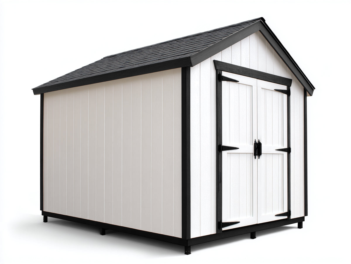 Gartenhaus mit Doppeltür und Satteldach 300 x 240 x 220 cm - Modernes Gerätehaus aus Holz mit schwarzer Dachverkleidung