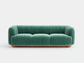 Gerades Sofa 240x95x80 cm - Samtsofa in Türkisgrün mit gepolsterter Sitzfläche - modernes Design für Wohnzimmer