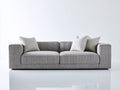 Gerades Sofa 260x95x85 cm - Stoffsofa mit gerader Form in Hellgrau - modernes Design für Wohnzimmer