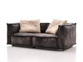 Gerades Ledersofa mit 3 Sitzplätzen 240 x 100 x 85 cm - Modernes Wohnzimmer Sofa mit weicher Polsterung und elegantem Design