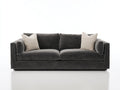Gerades Sofa 240x90x85 cm - Samtsofa mit zwei Sitzplätzen und Kissen in Dunkelgrau - modernes Design für Wohnzimmer