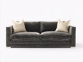 Gerades Sofa 225x96x84 cm mit Samtbezug in Anthrazitgrau - Breite Sitzfläche und geradliniges modernes Design