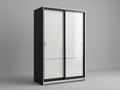 Kleiderschrank 180x60x200 cm - Schwebetürenschrank mit zwei Türen in Schwarz und Weiß - modernes Design für Schlafzimmer