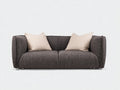 Gerades Sofa 215x98x78 cm mit Strukturstoff in Dunkelbraun - Tiefe Sitzfläche und abgerundetes modernes Design