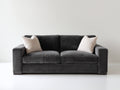 Gerades Sofa 220x95x85 cm mit Cordbezug in Dunkelgrau - Breite Sitzfläche und modernes geradliniges Design